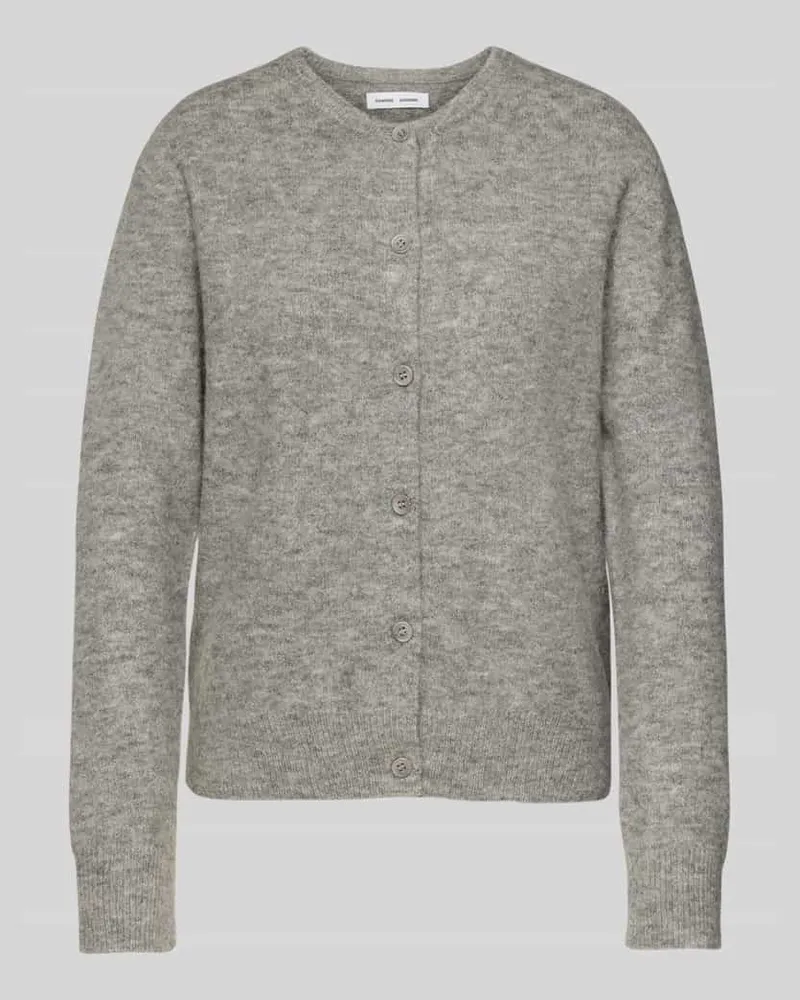 Samsøe & Samsøe Strickcardigan mit Rundhalsausschnitt Mittelgrau