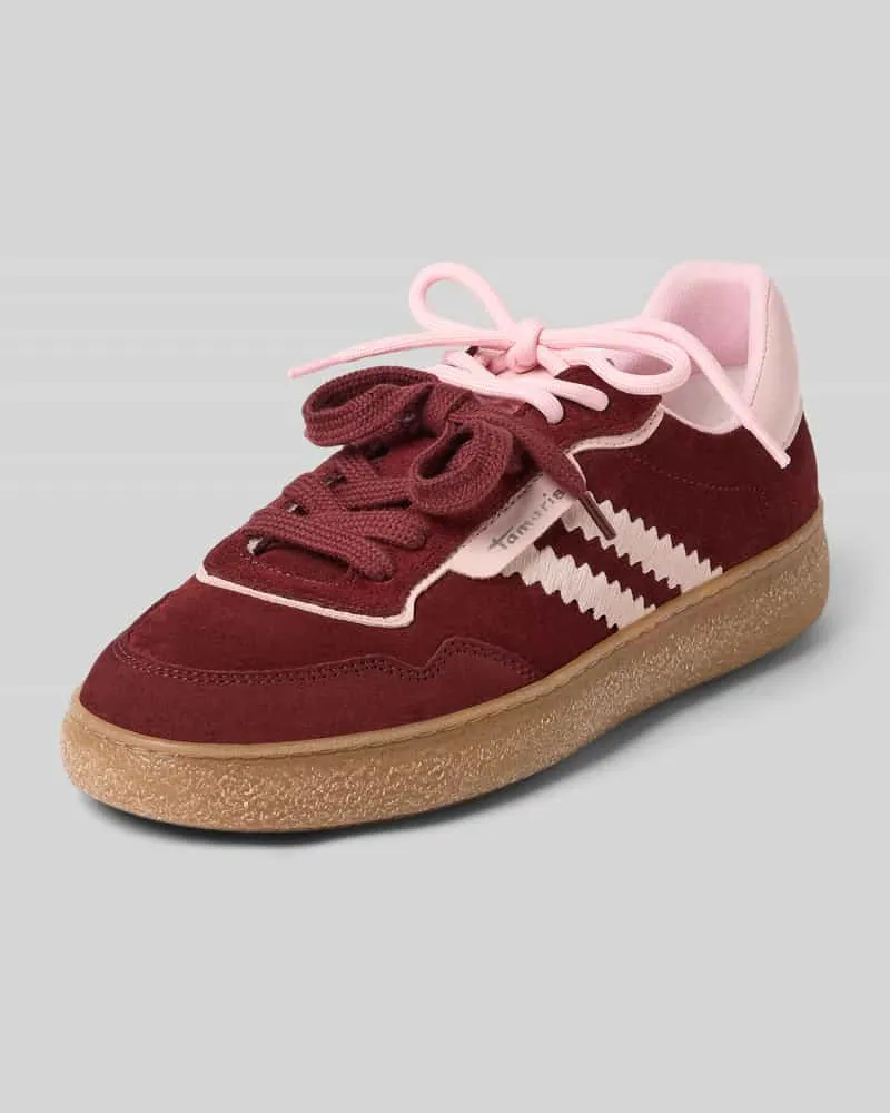 Tamaris Low Top Sneaker aus Veloursleder im Street Style Pink