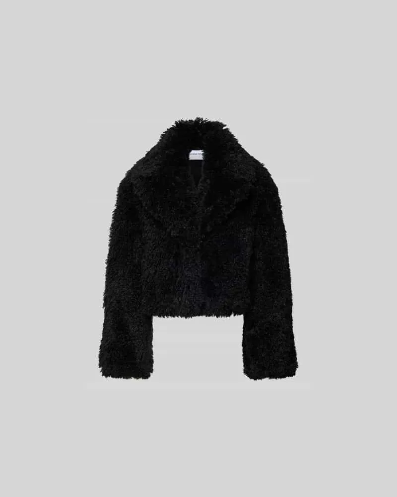 STAND Cropped Jacke aus Kunstfell Black