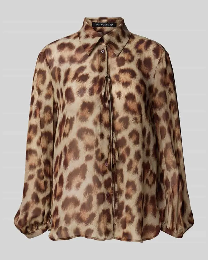Luisa Cerano Bluse aus Viskose mit Schnürung Camel