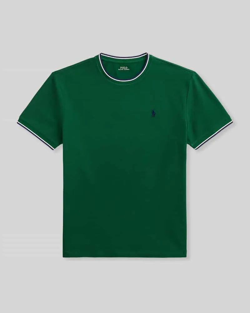 Ralph Lauren Regular Fit T-Shirt aus Baumwoll-Mix mit Kontraststreifen Gruen