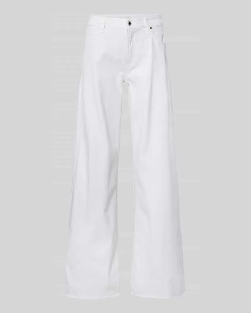 Cambio Flared Jeans mit offenem Saum Modell 'PALLAZZO Weiss