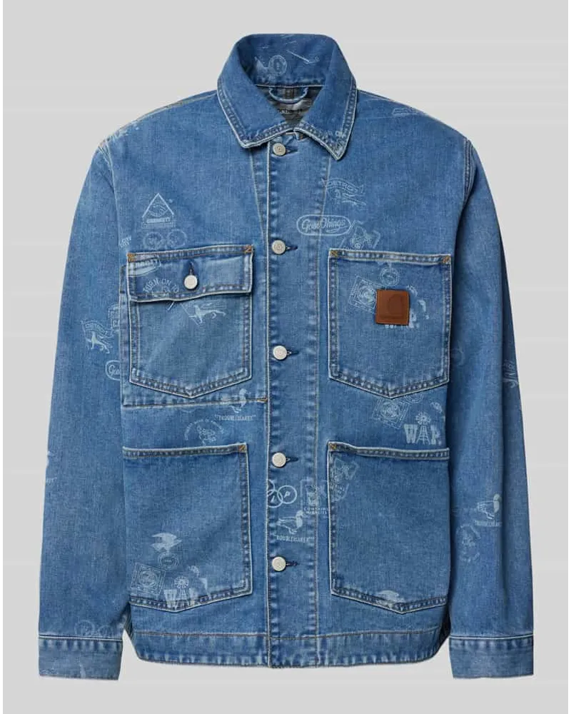 Carhartt WIP Jeansjacke mit aufgesetzten Taschen Modell 'STAMP Jeansblau