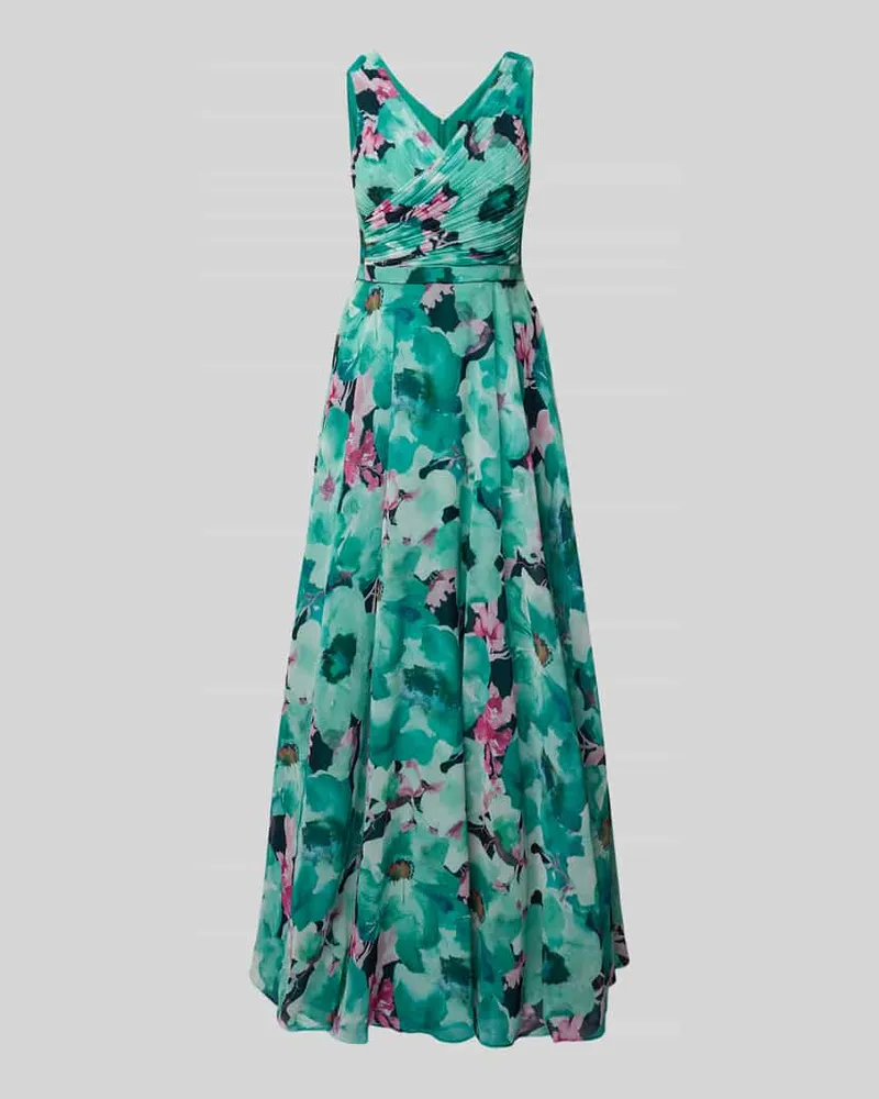 Vera Mont Abendkleid mit V-Ausschnitt Dunkelblau