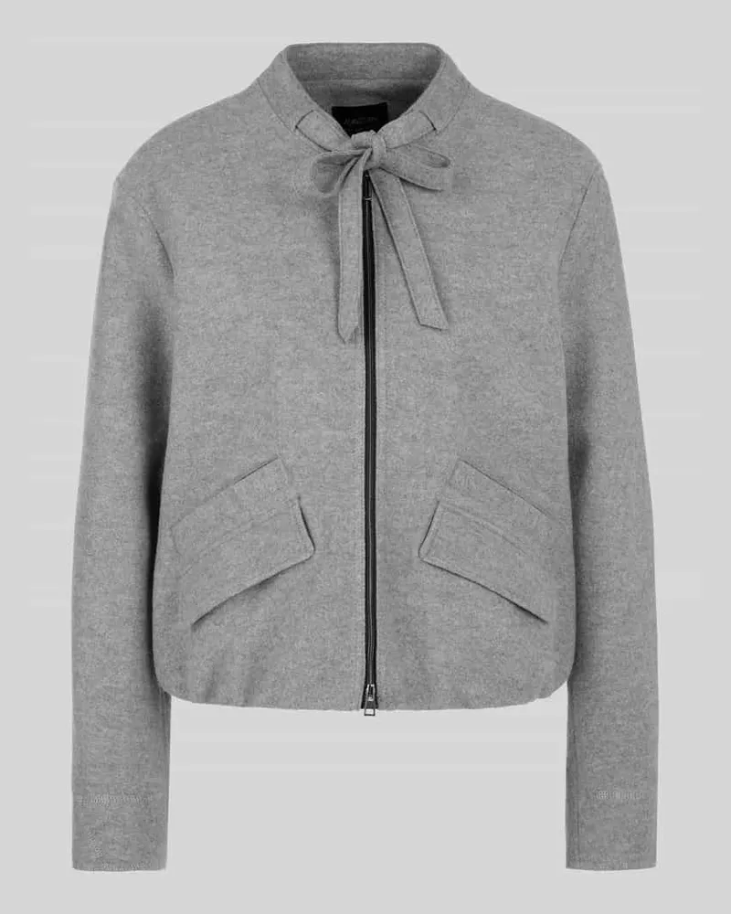 Marc Cain Blouson aus Wolle mit Schleifendetail Mittelgrau