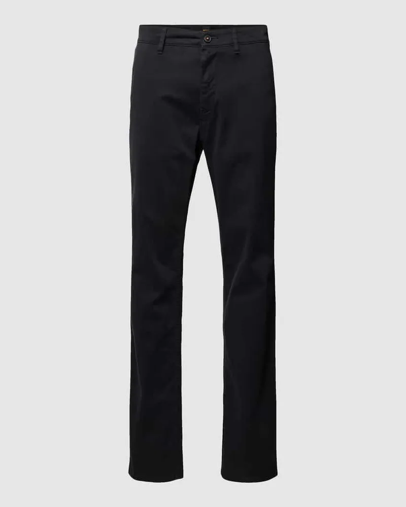 HUGO BOSS Regular Fit Chino in unifarbenem Design Black