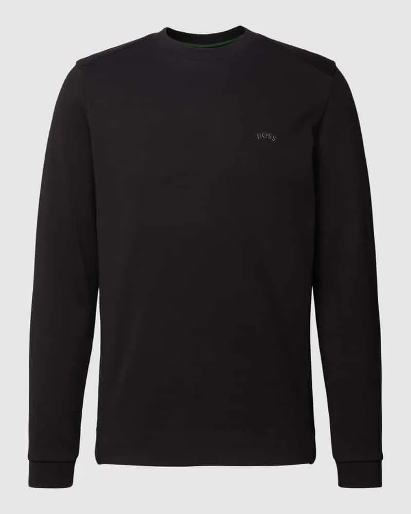 HUGO BOSS Sweatshirt mit Rundhalsausschnitt Modell 'Salbo Curved Black