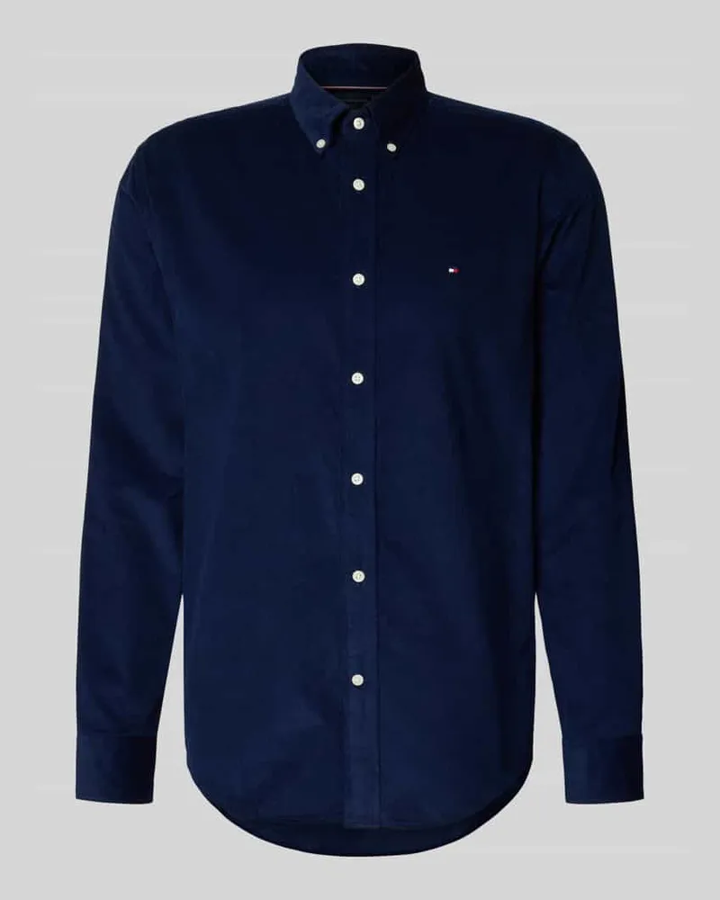 Tommy Hilfiger Regular Fit Cord-Hemd aus reiner Baumwolle Marine