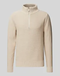 Selected Homme Strickpullover mit gerippten Abschlüssen Modell 'AXEL Offwhite