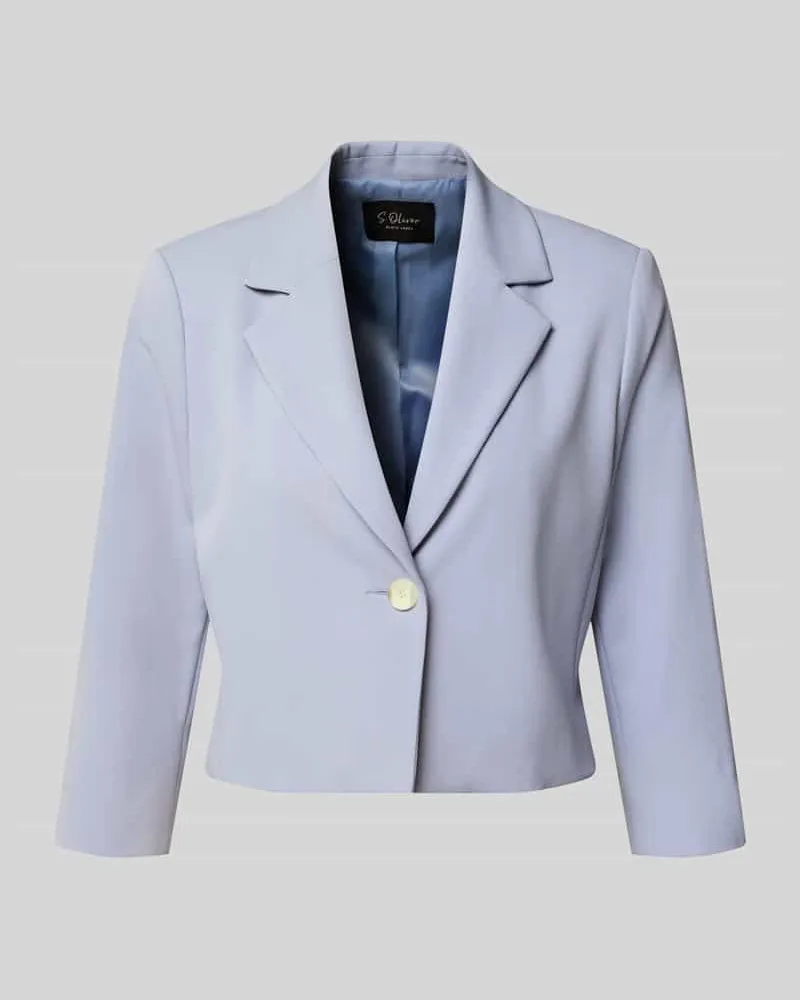 S.Oliver Regular Fit Kurzblazer mit 1-Knopf-Verschluss Rauchblau