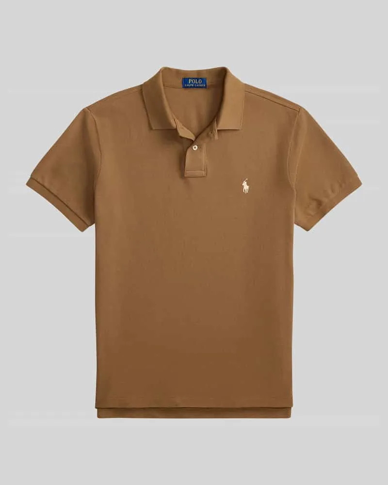 Ralph Lauren Regular Fit Poloshirt aus reiner Baumwolle Mittelbraun