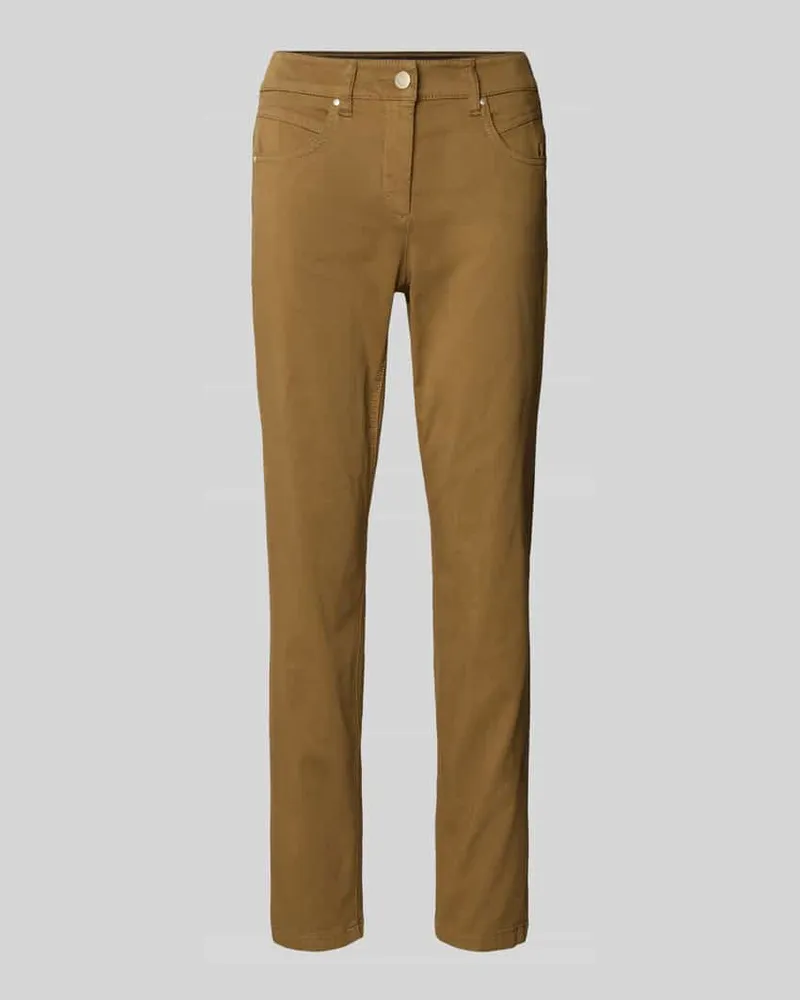 Luisa Cerano Hose mit rückseitigen Teilungsnähten Camel