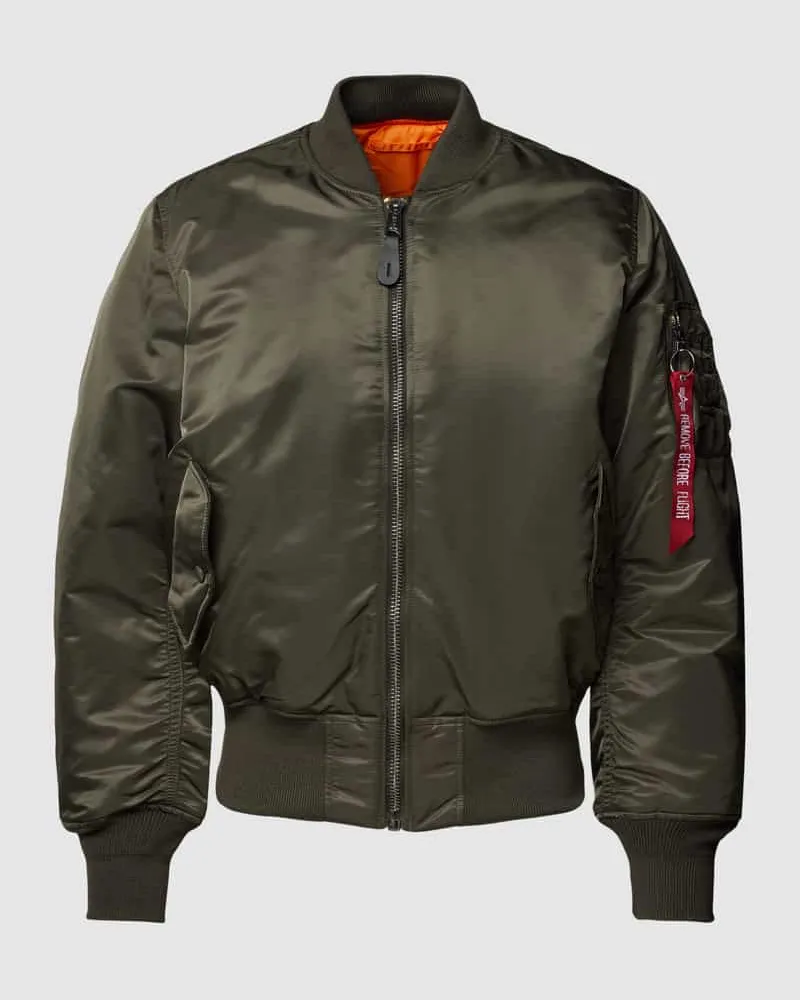 Alpha Industries Bomberjacke in unifarbenem Design Modell 'MA-1 Anthrazit