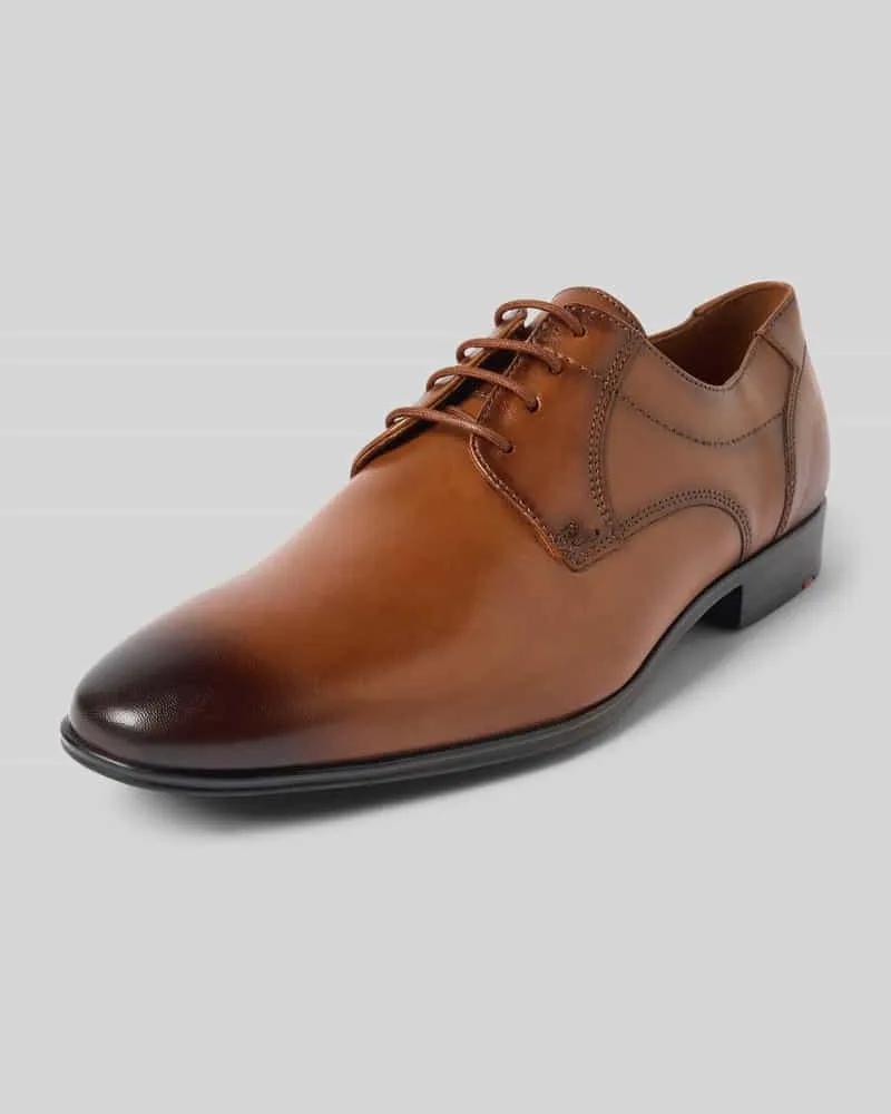 Lloyd Lederderby mit Ziernähten Modell 'CORE Cognac