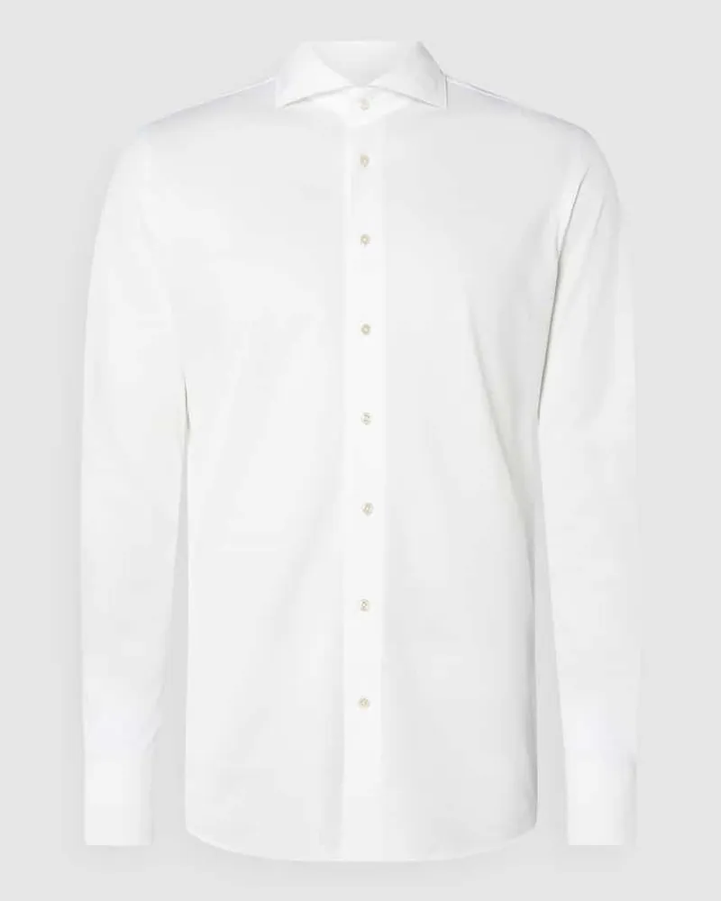 Profuomo Regular Fit Businesshemd aus Baumwollmischung Weiss