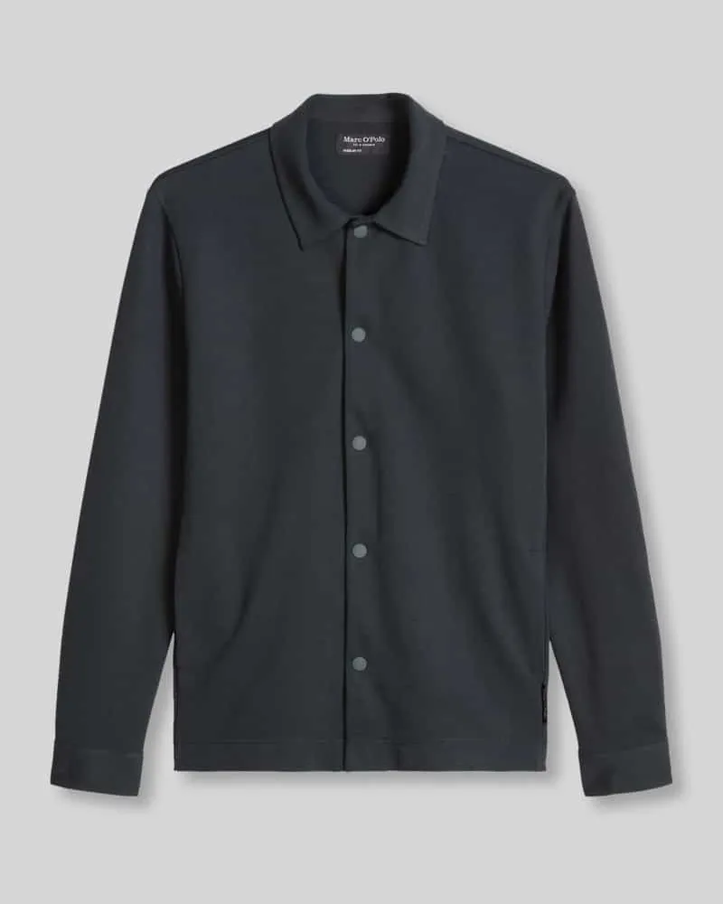 Marc O'Polo Regular Fit Hemdjacke aus Baumwoll-Mix Marine