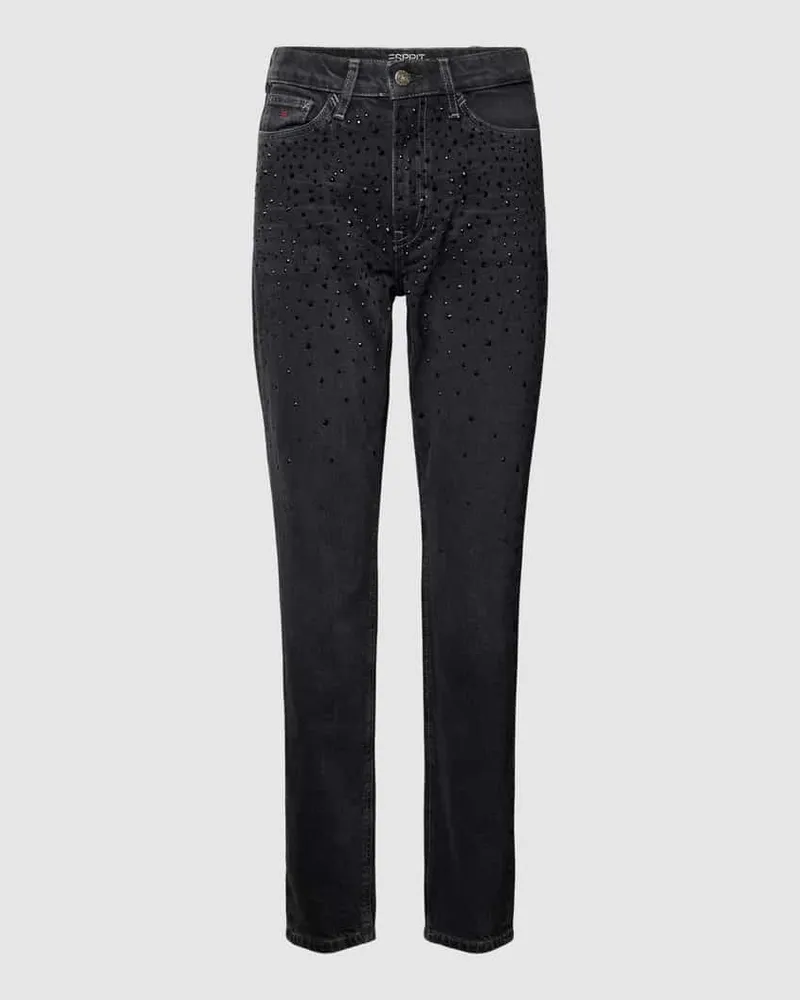 Esprit Slim Fit Jeans mit Ziersteinbesatz Black