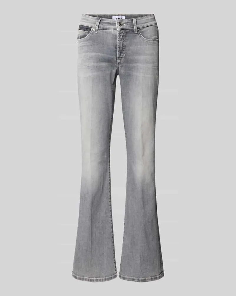 Cambio Flared Jeans mit 5-Pocket-Design Modell 'PARIS Hellgrau