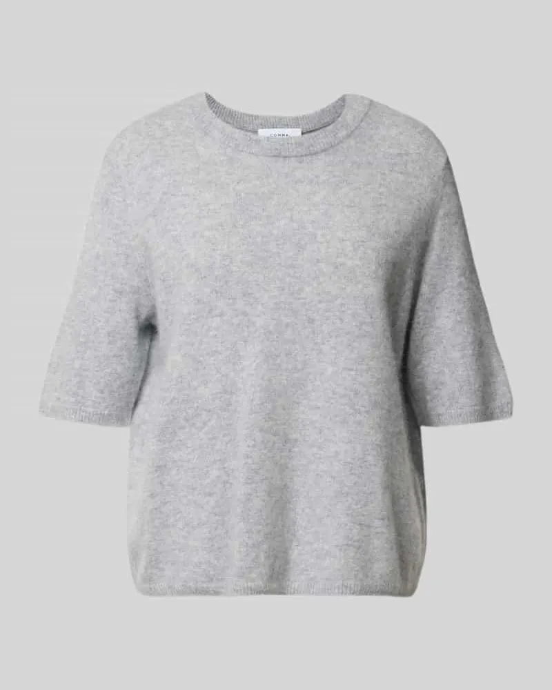 COMMA Relaxed Fit Strickpullover aus reiner Wolle Hellgrau