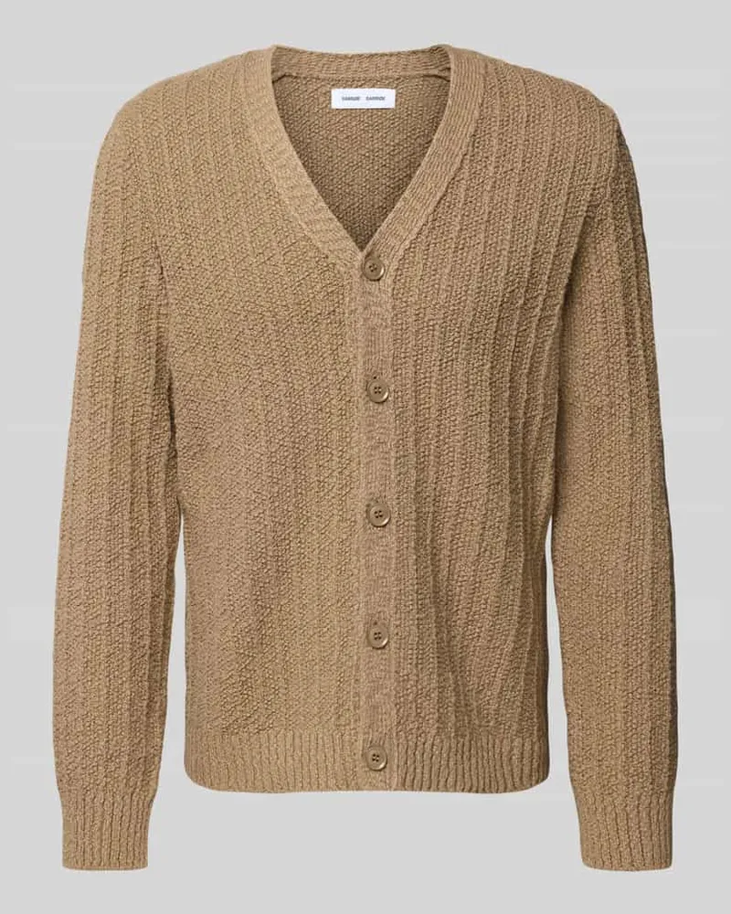 Samsøe & Samsøe Regular Fit Cardigan aus reiner Baumwolle Modell 'Samicah Hellbraun