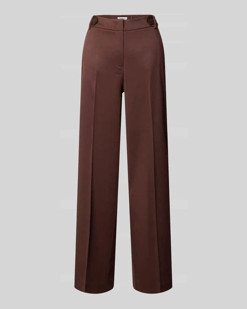 More & More Wide Fit Stoffhose mit Viskose-Anteil Dunkelbraun