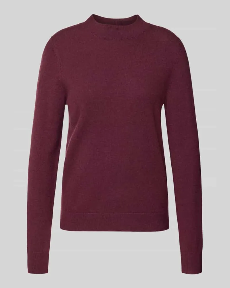 COMMA Strickpullover aus Wolle-Kaschmir-Mix mit Rundhalsausschnitt Bordeaux