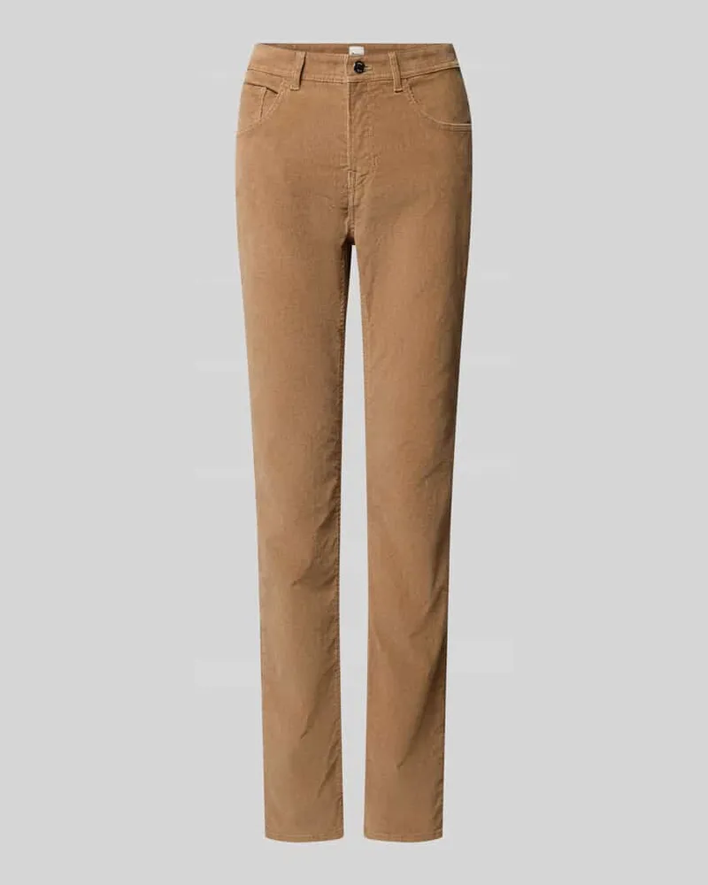 Brax Slim Fit Cordhose aus Baumwoll-Mix Modell 'Mary Camel