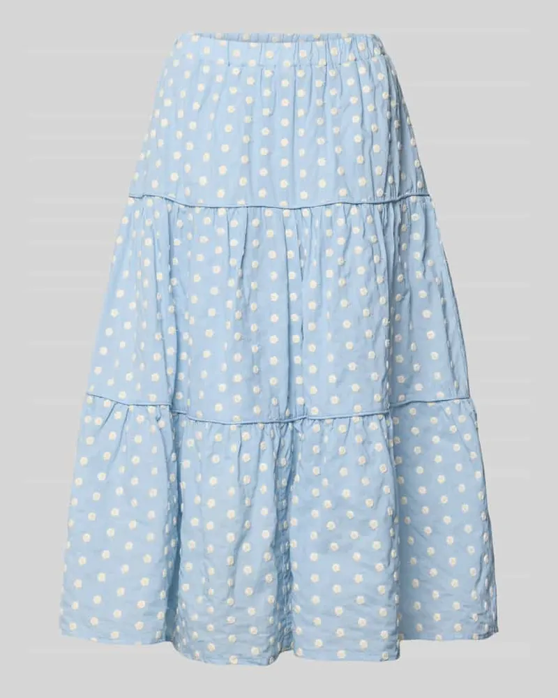 Lollys Laundry Midirock im Stufen-Look Modell 'Morning Hellblau