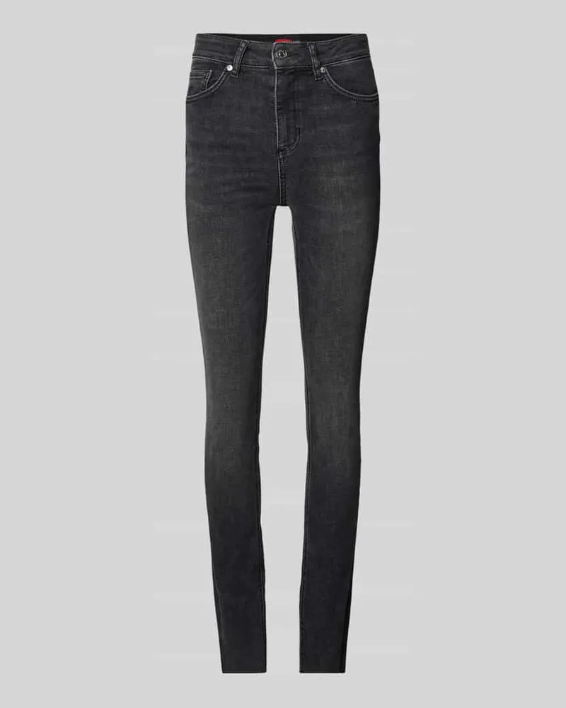 HUGO BOSS Skinny Fit Jeans mit 5-Pocket-Design Modell 'Girali Anthrazit