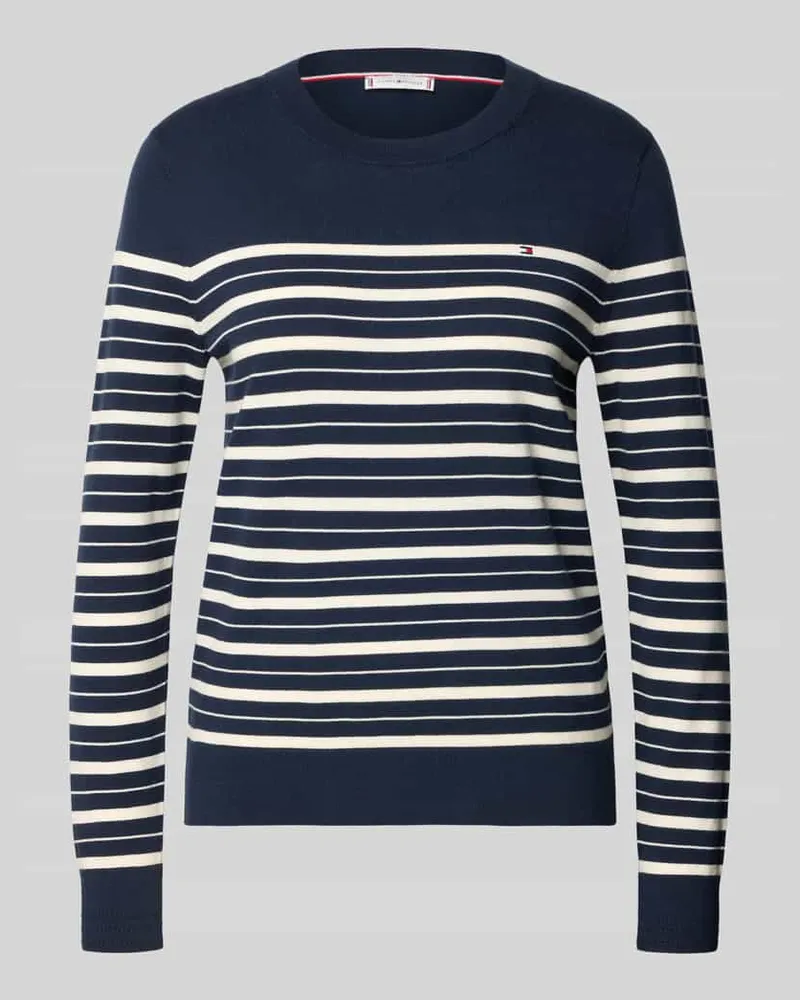 Tommy Hilfiger Regular Fit Strickpullover aus Baumwoll-Mix Marine