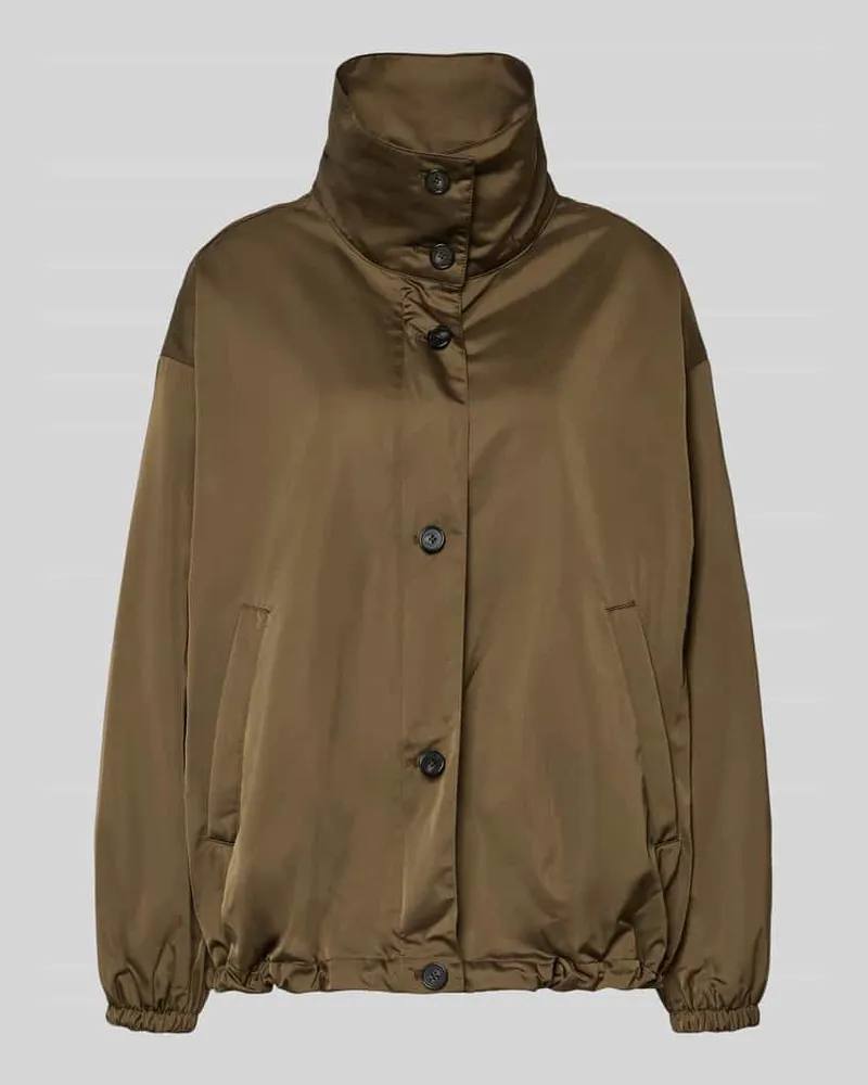 Marc O'Polo Regular Fit Blouson mit geknöpften Seitenschlitzen Mittelbraun