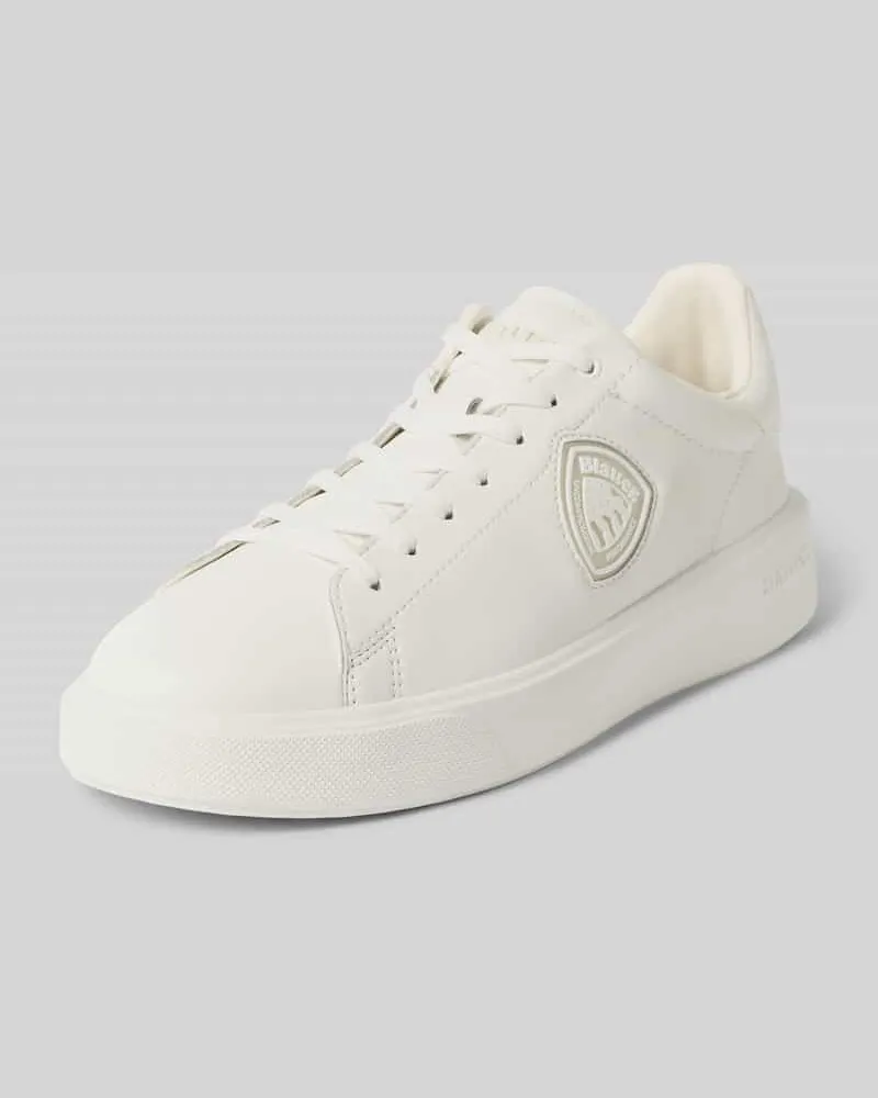 Blauer Sneaker mit Label-Detail Modell 'BUCK Weiss