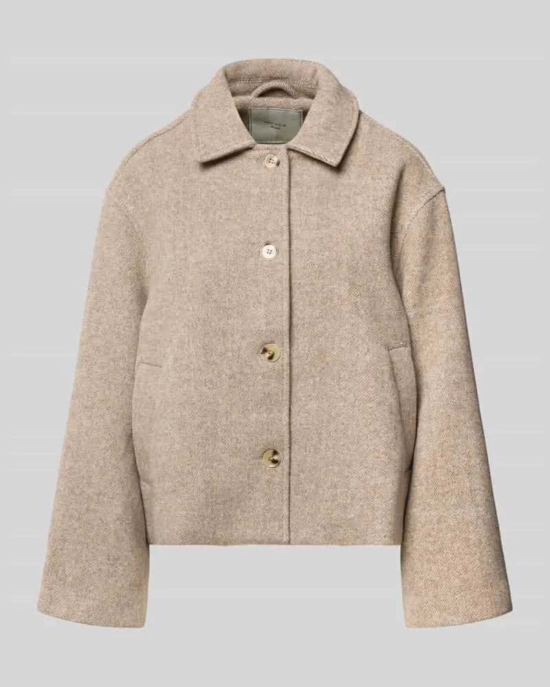 Neo Noir Jacke aus Woll-Mix mit Knopfleiste Modell 'Hamra Beige