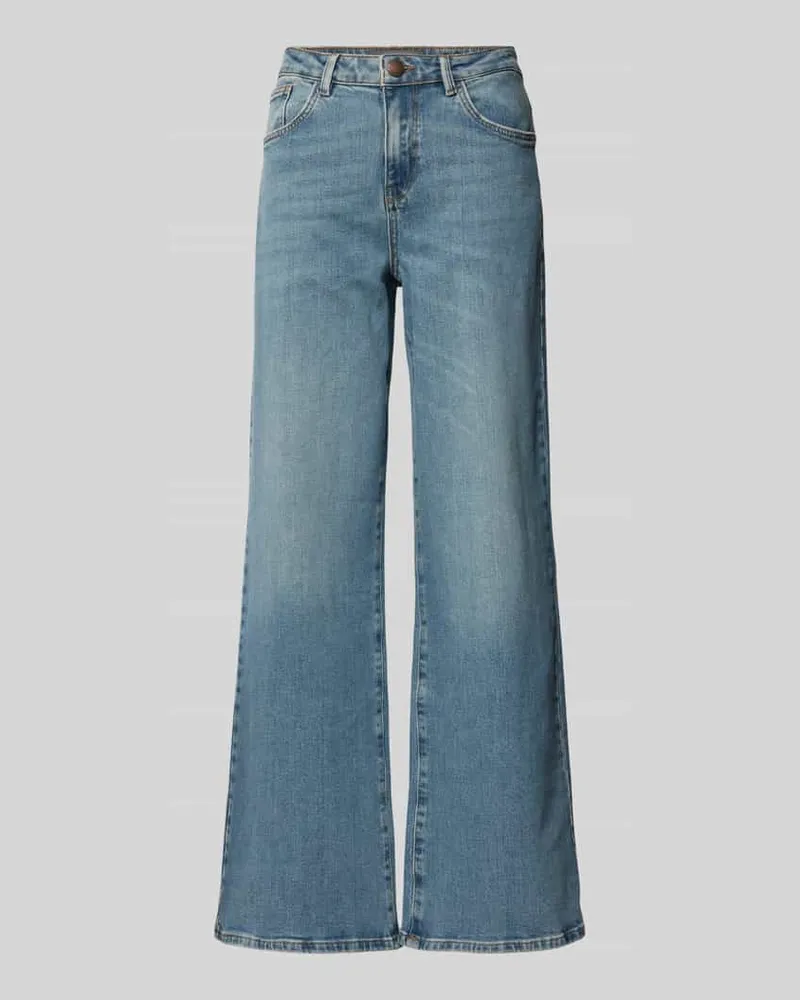 Mos Mosh Wide Leg Jeans im 5-Pocket-Design Modell 'Dara Galleon Blau