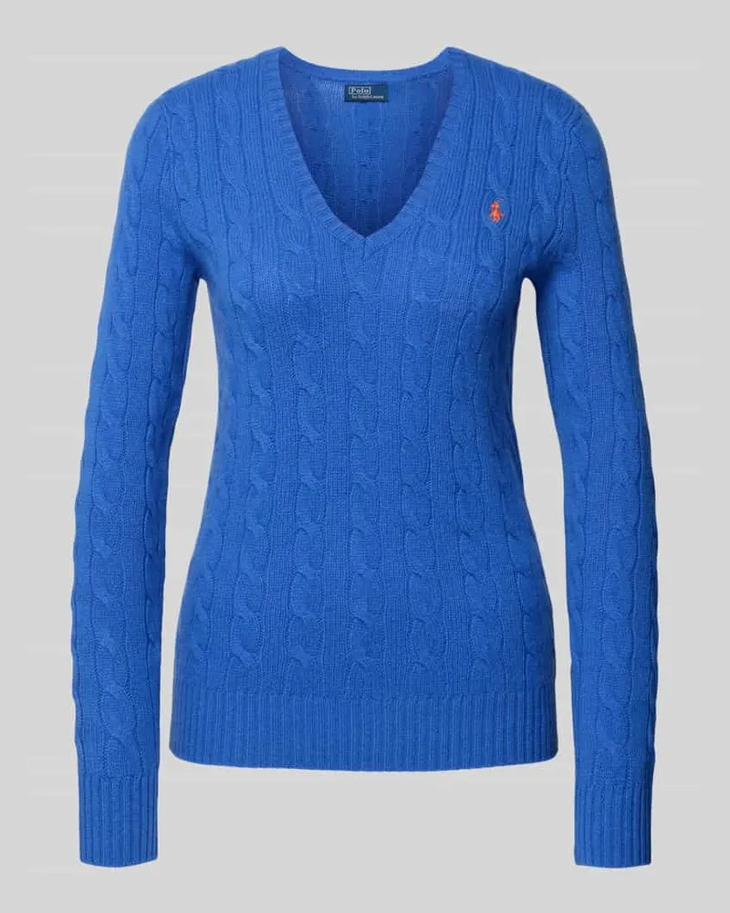 Ralph Lauren Longsleeve in Strick-Optik mit Kaschmir-Anteil Modell 'KIMBERLY Royal
