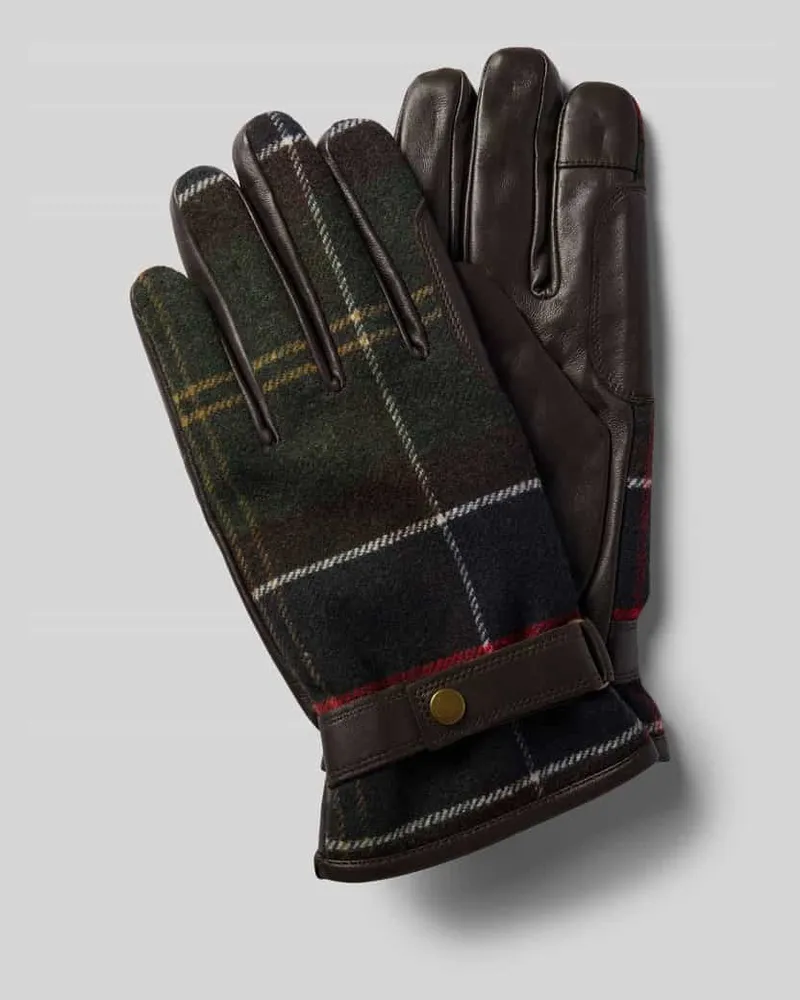 Barbour Handschuhe mit Leder-Innenflächen Modell 'NEWBROUGH Khaki