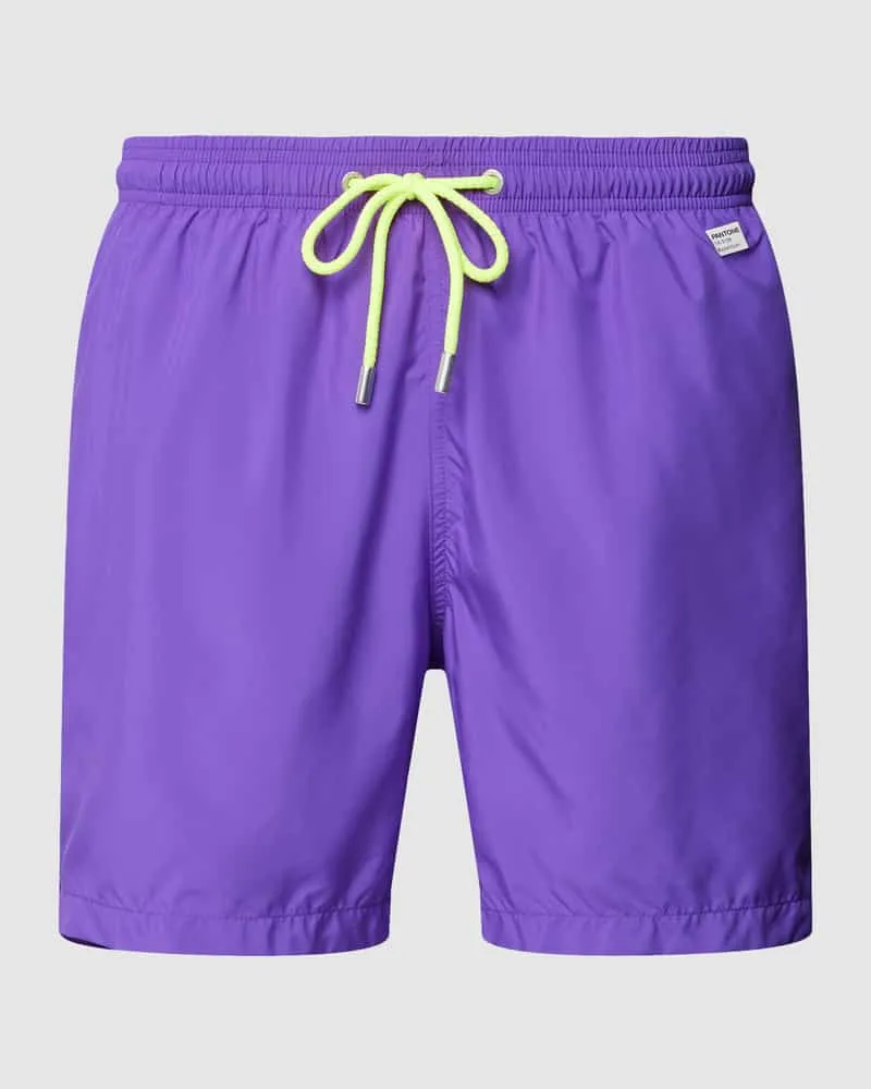 MC2 Saint Barth Badehose mit Label-Patch Lila