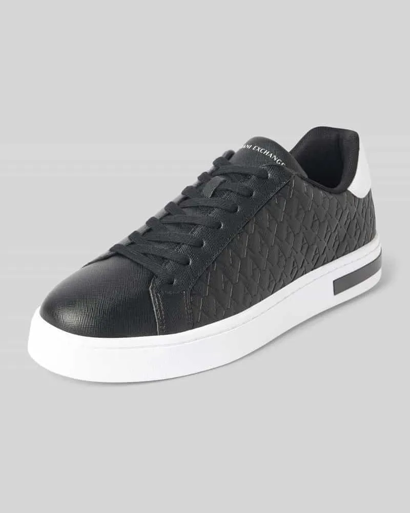 Armani Exchange Sneaker mit Logo-Muster Modell 'SAFFIANO Black