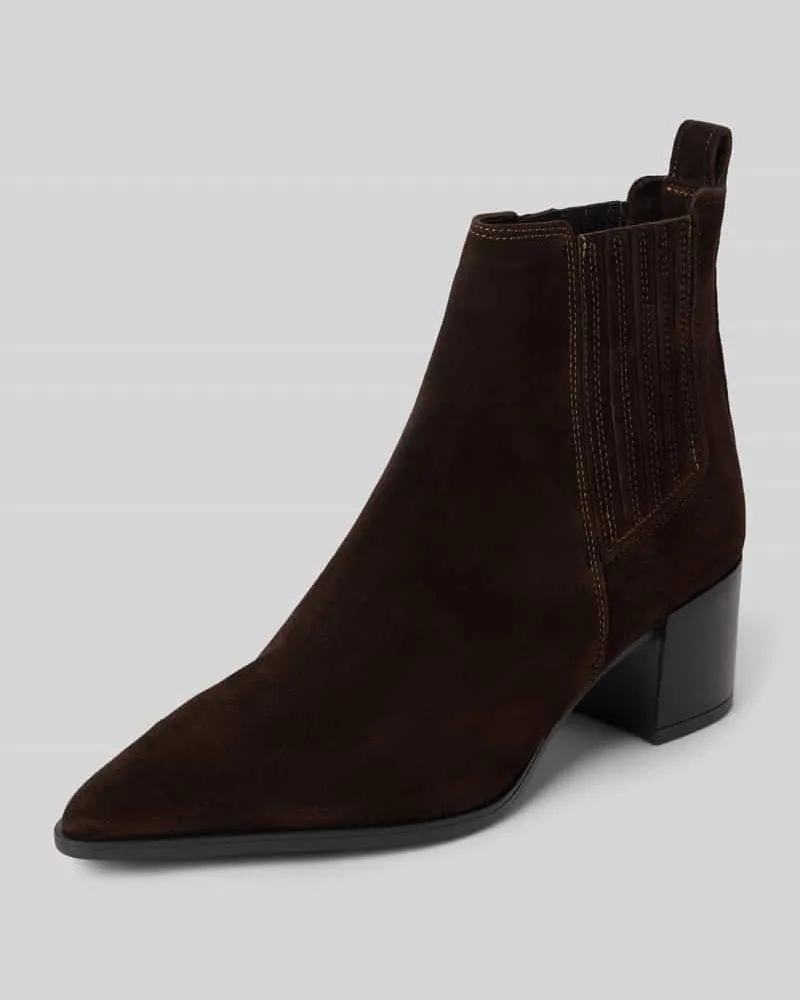 Copenhagen Stiefeletten aus Leder mit Blockabsatz Modell 'CPH298 Dunkelbraun