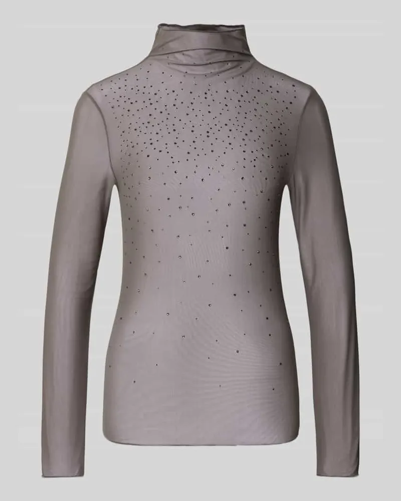 Marc Cain Longsleeve aus transparentem Material Taupe