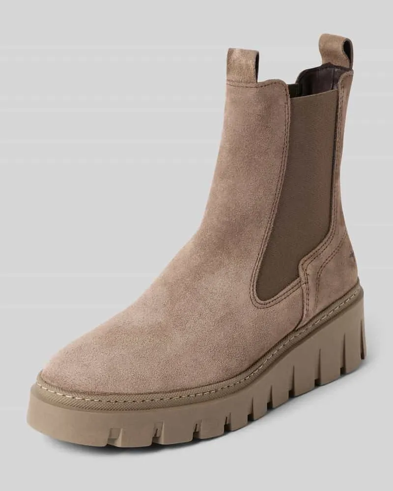 Tamaris Chelseas aus echtem Rindsleder Taupe