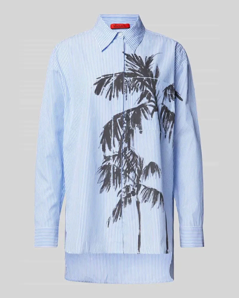 MAX&Co. Regular Fit Hemdbluse mit Brusttasche Modell 'LAMBERT Bleu