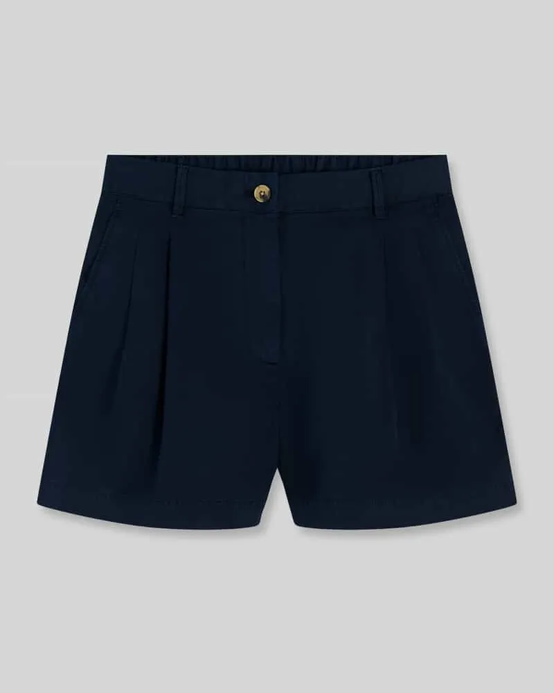 Tommy Hilfiger Wide Leg Shorts aus reiner Baumwolle Marine