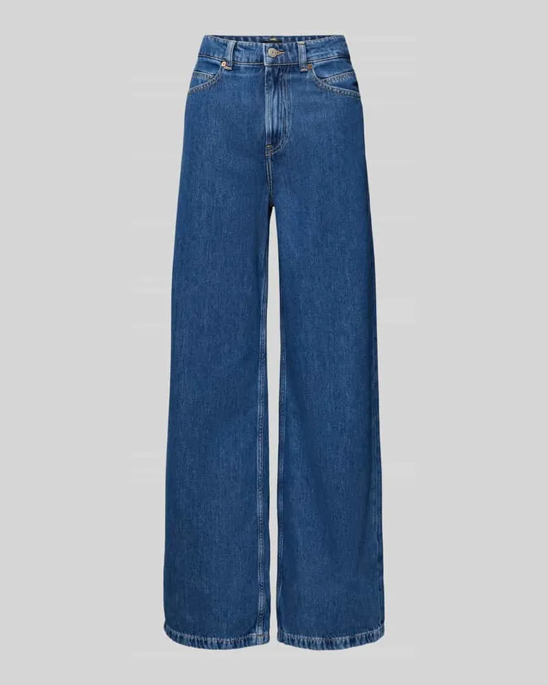 HUGO BOSS Regular Fit Wide Leg Jeans aus reiner Baumwolle Modell 'THE MARLENE Blau