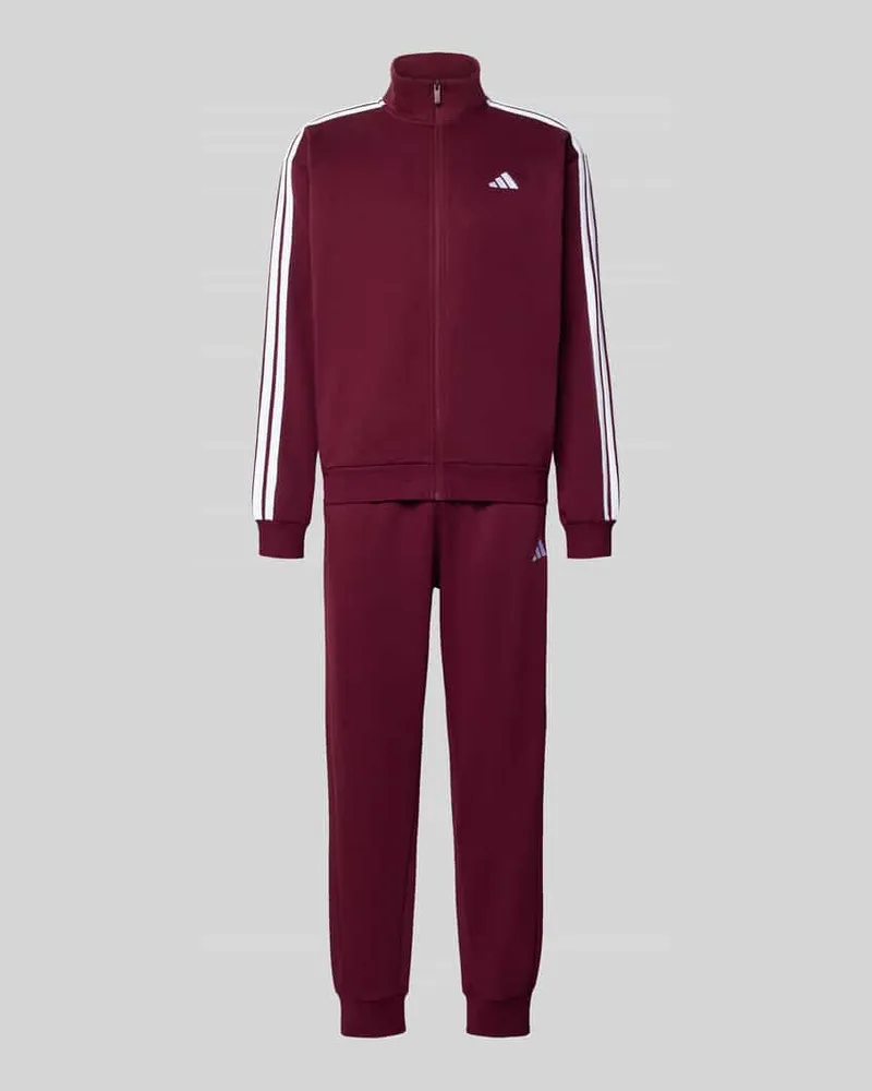 adidas Regular Fit Sweatanzug aus reiner Baumwolle Dunkelrot