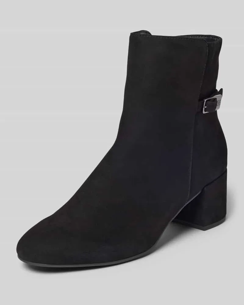 Högl Stiefeletten aus echtem Leder mit Zierschnallen Black
