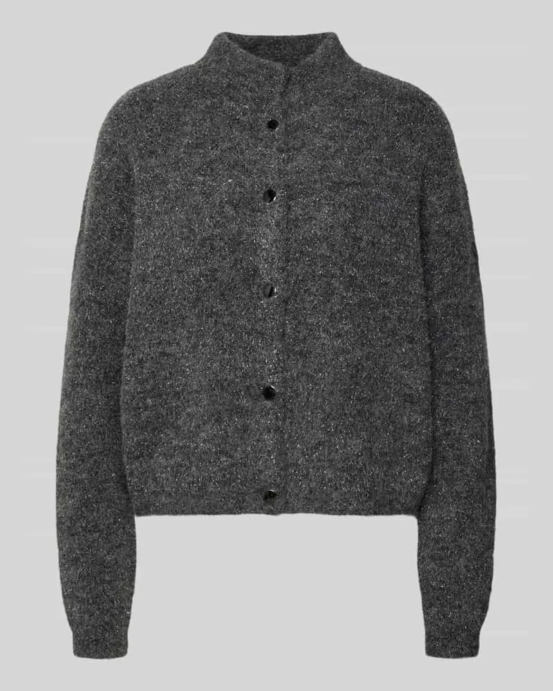 Gestuz Strickjacke mit Stehkragen Modell 'manzi Dunkelgrau