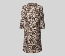 Knielanges Kleid mit Allover-Animal-Print