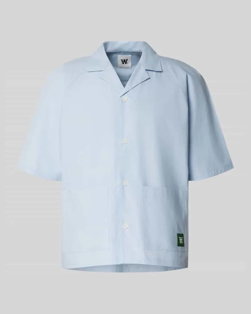 Wood Wood Regular Fit Freizeithemd mit Reverskragen Modell 'mumphry Hellblau