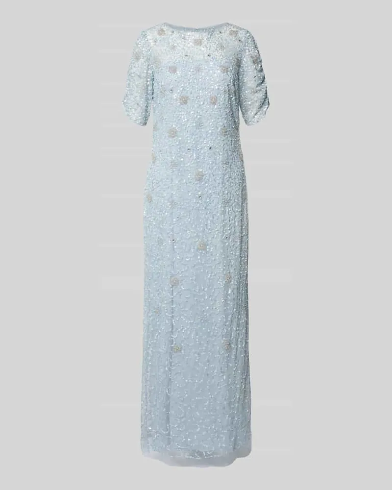 Adrianna Papell Maxikleid mit Pailletten und Perlen Bleu